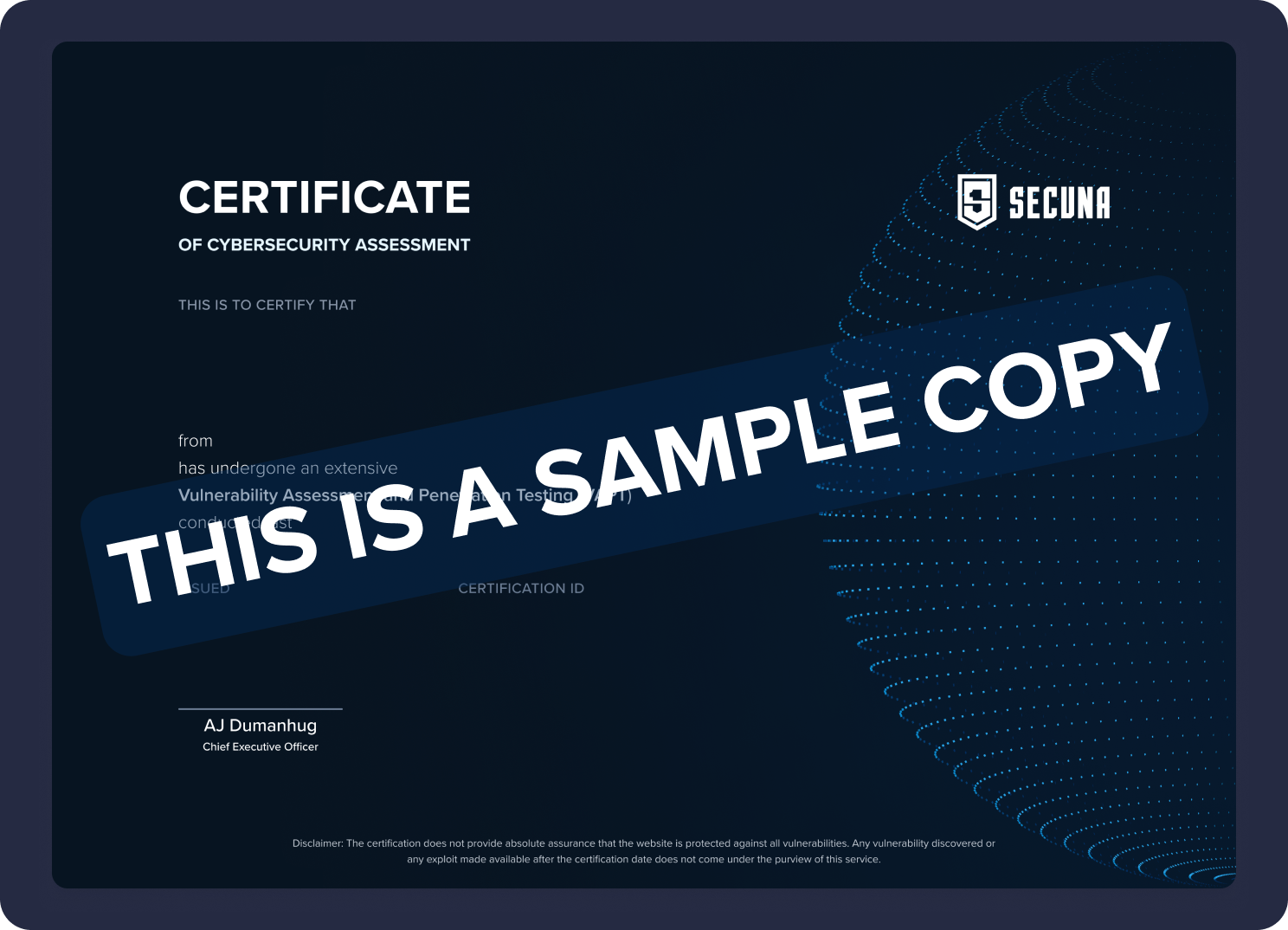 Get a Digital Certificate of Cybersecurity Assessment